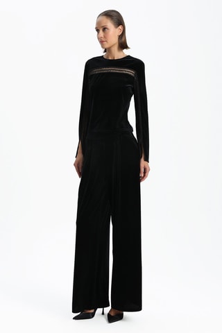 Top en velours - Noir