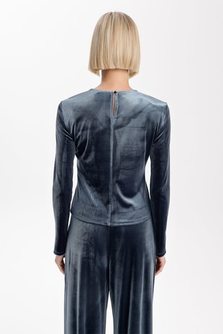 Top en velours - Gris