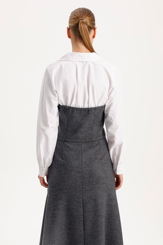 Crop top bustier en laine - Anthracite