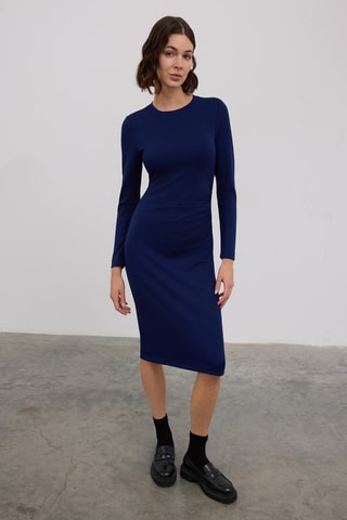 Robe midi - Bleu marine