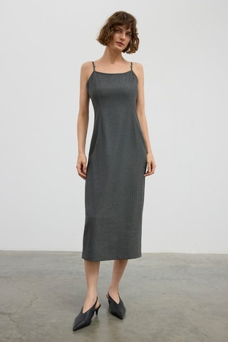 Robe midi sans manches - Gris foncé