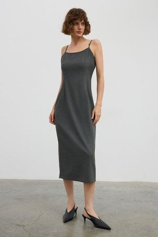 Robe midi sans manches - Gris foncé