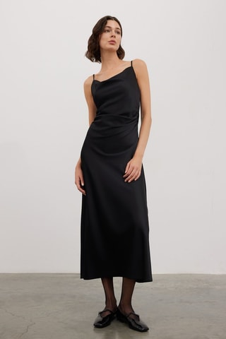 Robe midi sans manches - Noir