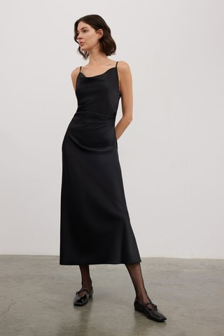 Robe midi sans manches - Noir