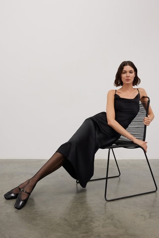 Robe midi sans manches - Noir