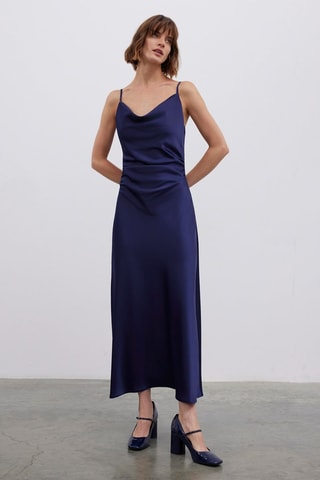 Robe midi sans manches - Bleu marine