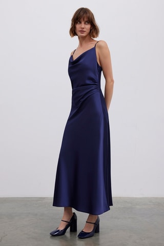 Robe midi sans manches - Bleu marine