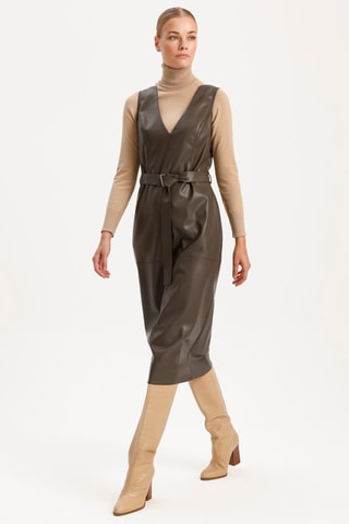 Robe midi - Kaki foncé