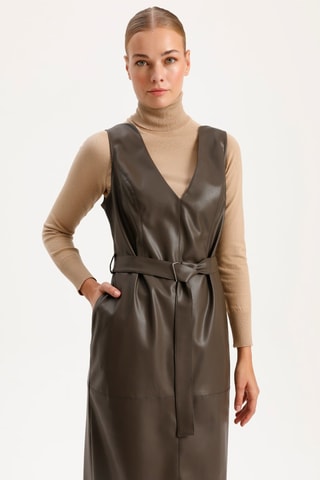 Robe midi - Kaki foncé