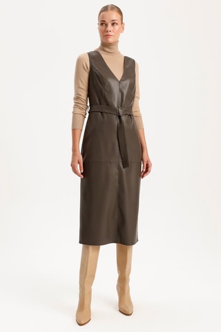 Robe midi - Kaki foncé