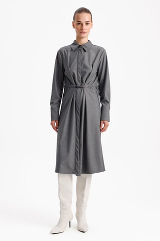 Robe chemise - Gris clair chiné