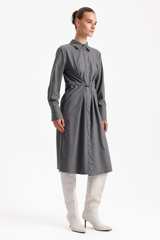 Robe chemise - Gris clair chiné