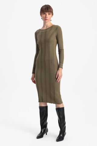 Robe fourreau - Kaki