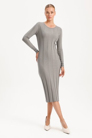 Robe fourreau - Gris clair chiné