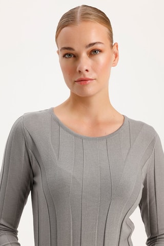 Robe fourreau - Gris clair chiné