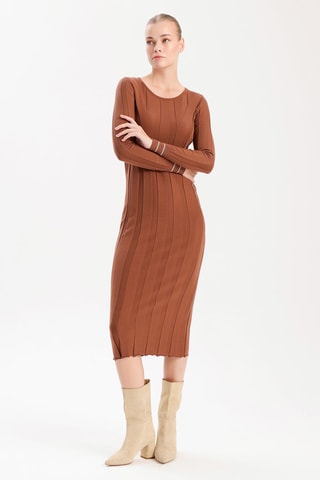 Robe fourreau - Marron