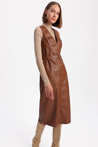 Robe midi - Marron