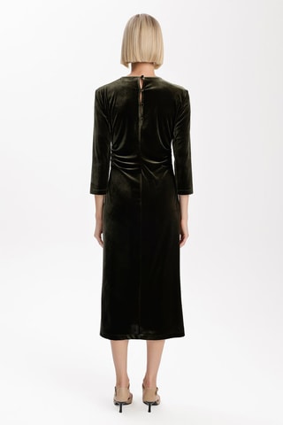 Robe droite en velours - Kaki