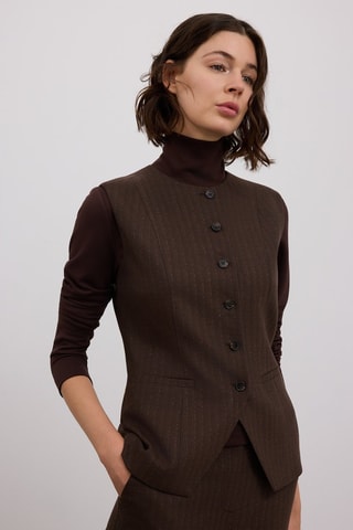 Gilet de costume sans manches - Marron