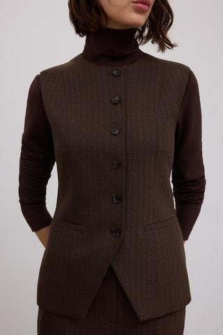 Gilet de costume sans manches - Marron