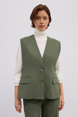 Gilet de costume sans manches - Kaki