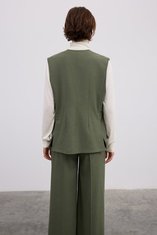 Gilet de costume sans manches - Kaki