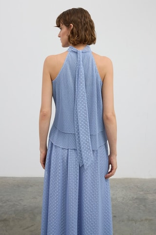 Top en dentelle - Bleu