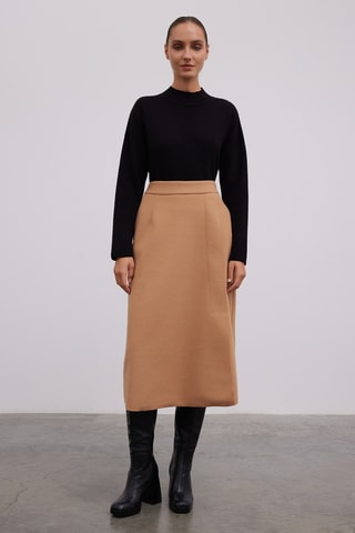 Jupe droite - Camel