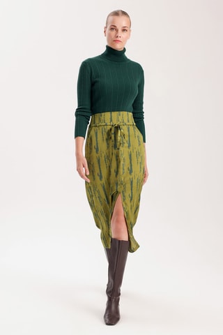Jupe midi - Vert olive