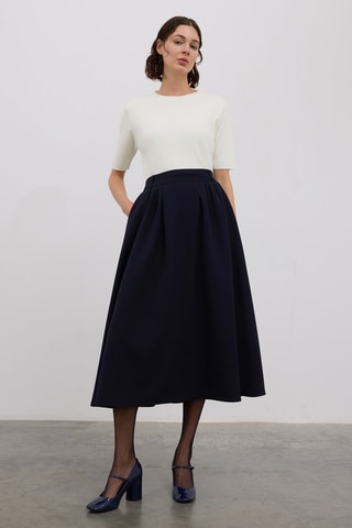 Jupe midi - Bleu marine
