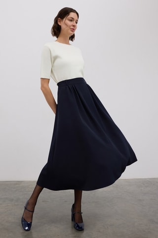 Jupe midi - Bleu marine