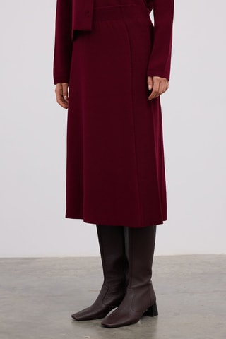 Jupe midi - Bordeaux