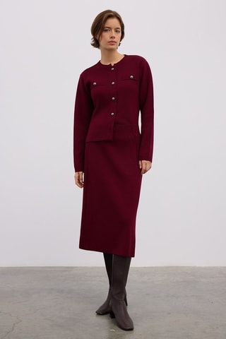 Jupe midi - Bordeaux