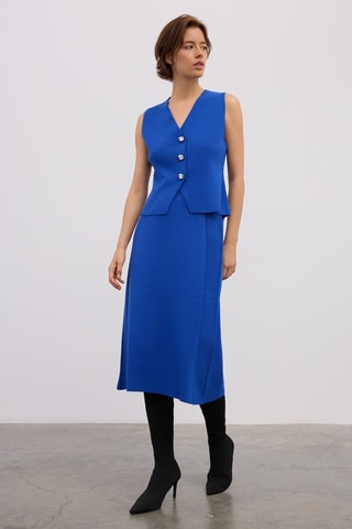 Jupe midi - Bleu vif