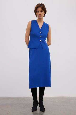 Jupe midi - Bleu vif