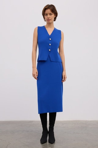 Jupe midi - Bleu vif