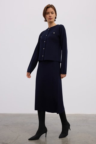 Jupe midi - Bleu marine