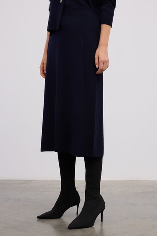 Jupe midi - Bleu marine