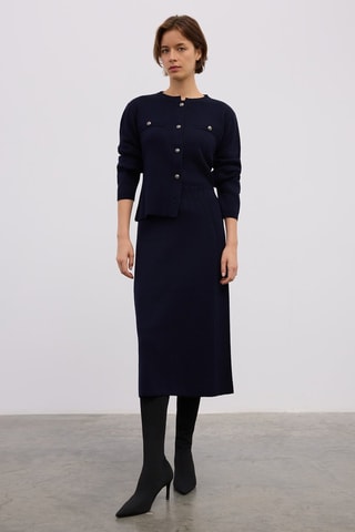 Jupe midi - Bleu marine