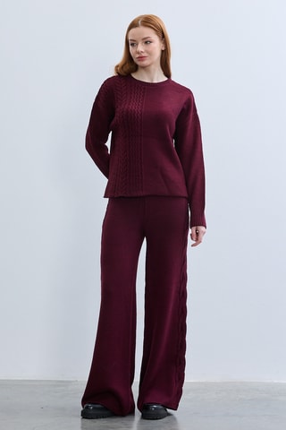 Pantalon wide legs - Bordeaux