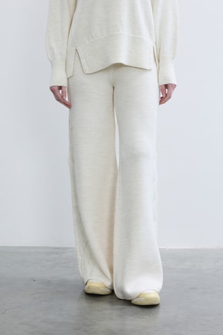 Pantalon wide legs - Ecru