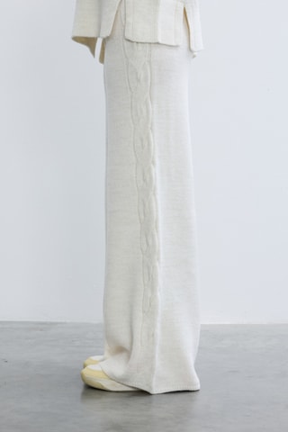 Pantalon wide legs - Ecru