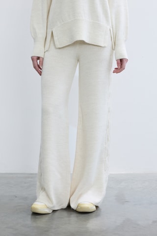 Pantalon wide legs - Ecru