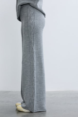 Pantalon wide legs - Gris chiné