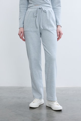 Pantalon droit - Bleu clair chiné