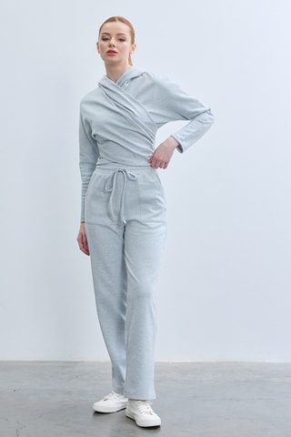 Pantalon droit - Bleu clair chiné