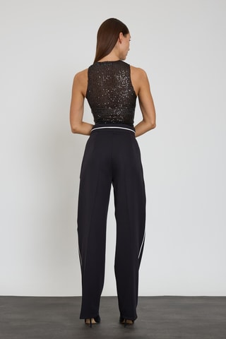 Pantalon wide legs taille haute - Noir