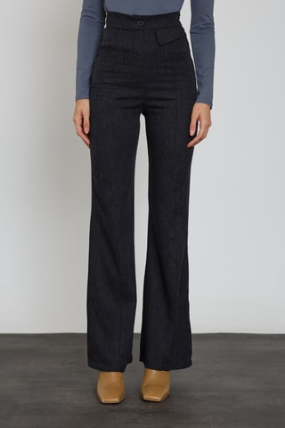 Pantalon wide legs taille haute - Noir