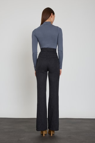 Pantalon wide legs taille haute - Noir