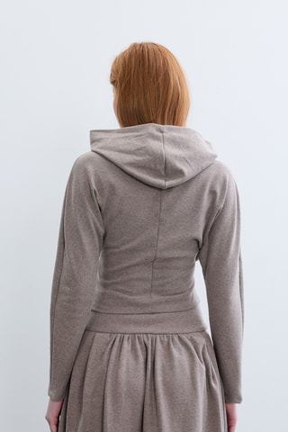 Top à capuche - Taupe chiné